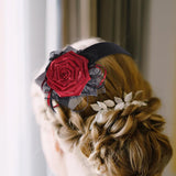 Maxbell Halloween Headdress Artificial Rose Headband for Role Playing Bride Carnival Style B Headband