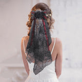Maxbell Halloween Headdress Artificial Rose Headband for Role Playing Bride Carnival Style C Hair Comb