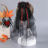 Maxbell Halloween Headdress Artificial Rose Headband for Role Playing Bride Carnival Style C Hair Comb