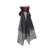 Maxbell Halloween Headdress Artificial Rose Headband for Role Playing Bride Carnival Style D Hair Comb