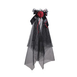Maxbell Halloween Headdress Artificial Rose Headband for Role Playing Bride Carnival Style D Hair Comb