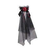 Maxbell Halloween Headdress Artificial Rose Headband for Role Playing Bride Carnival Style D Hair Comb