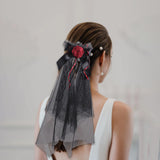 Maxbell Halloween Headdress Artificial Rose Headband for Role Playing Bride Carnival Style D Hair Comb