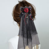 Maxbell Halloween Headdress Artificial Rose Headband for Role Playing Bride Carnival Style D Hair Comb