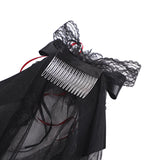 Maxbell Halloween Headdress Artificial Rose Headband for Role Playing Bride Carnival Style D Hair Comb