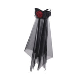 Maxbell Halloween Headdress Artificial Rose Headband for Role Playing Bride Carnival Style E Headband