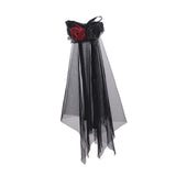 Maxbell Halloween Headdress Artificial Rose Headband for Role Playing Bride Carnival Style E Headband