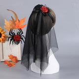 Maxbell Halloween Headdress Artificial Rose Headband for Role Playing Bride Carnival Style E Headband
