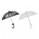 Maxbell Lace Parasol Umbrella Versatile Wedding Bridal Lace Umbrella for Dance Props White