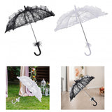 Maxbell Lace Parasol Umbrella Versatile Wedding Bridal Lace Umbrella for Dance Props White