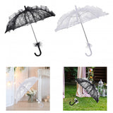 Maxbell Lace Parasol Umbrella Versatile Wedding Bridal Lace Umbrella for Dance Props White