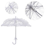 Maxbell Lace Parasol Umbrella Versatile Wedding Bridal Lace Umbrella for Dance Props White