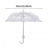 Maxbell Lace Parasol Umbrella Versatile Wedding Bridal Lace Umbrella for Dance Props White