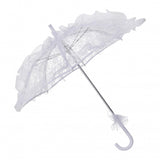 Maxbell Lace Parasol Umbrella Versatile Wedding Bridal Lace Umbrella for Dance Props White