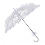 Maxbell Lace Parasol Umbrella Versatile Wedding Bridal Lace Umbrella for Dance Props White
