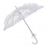 Maxbell Lace Parasol Umbrella Versatile Wedding Bridal Lace Umbrella for Dance Props White