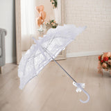 Maxbell Lace Parasol Umbrella Versatile Wedding Bridal Lace Umbrella for Dance Props White