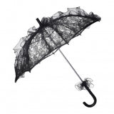 Maxbell Lace Parasol Umbrella Versatile Wedding Bridal Lace Umbrella for Dance Props Black