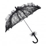 Maxbell Lace Parasol Umbrella Versatile Wedding Bridal Lace Umbrella for Dance Props Black