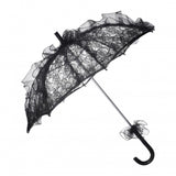Maxbell Lace Parasol Umbrella Versatile Wedding Bridal Lace Umbrella for Dance Props Black