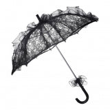 Maxbell Lace Parasol Umbrella Versatile Wedding Bridal Lace Umbrella for Dance Props Black