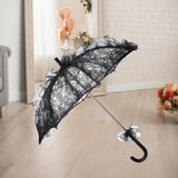 Maxbell Lace Parasol Umbrella Versatile Wedding Bridal Lace Umbrella for Dance Props Black