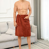 Maxbell Microfiber Men Bath Towel Soft Body Wrap for Men for Hotel SPA Home Bathroom Brown