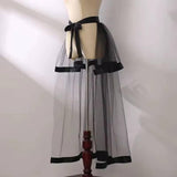 Maxbell Women High Low Tutu Skirts Stylish 38.98inch Length for Costume Party Formal Black