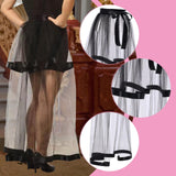 Maxbell Women High Low Tutu Skirts Stylish 38.98inch Length for Costume Party Formal Black
