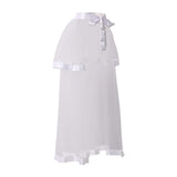 Maxbell Women High Low Tutu Skirts Stylish 38.98inch Length for Costume Party Formal White