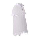 Maxbell Women High Low Tutu Skirts Stylish 38.98inch Length for Costume Party Formal White