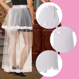 Maxbell Women High Low Tutu Skirts Stylish 38.98inch Length for Costume Party Formal White