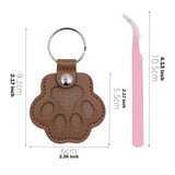 Maxbell Pet Hair Memorial Keychain Wallet PU Leather Hair Collector Portable Pendant Dark Brown