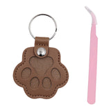 Maxbell Pet Hair Memorial Keychain Wallet PU Leather Hair Collector Portable Pendant Dark Brown
