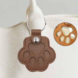 Maxbell Pet Hair Memorial Keychain Wallet PU Leather Hair Collector Portable Pendant Dark Brown