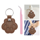 Maxbell Pet Hair Memorial Keychain Wallet PU Leather Hair Collector Portable Pendant Dark Brown