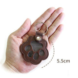Maxbell Pet Hair Memorial Keychain Wallet PU Leather Hair Collector Portable Pendant Dark Brown