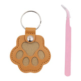 Maxbell Pet Hair Memorial Keychain Wallet PU Leather Hair Collector Portable Pendant Light Brown