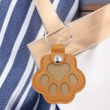 Maxbell Pet Hair Memorial Keychain Wallet PU Leather Hair Collector Portable Pendant Light Brown