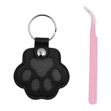 Maxbell Pet Hair Memorial Keychain Wallet PU Leather Hair Collector Portable Pendant Black