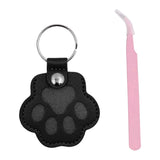 Maxbell Pet Hair Memorial Keychain Wallet PU Leather Hair Collector Portable Pendant Black