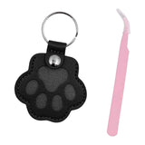 Maxbell Pet Hair Memorial Keychain Wallet PU Leather Hair Collector Portable Pendant Black