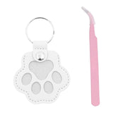 Maxbell Pet Hair Memorial Keychain Wallet PU Leather Hair Collector Portable Pendant White