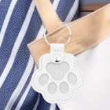 Maxbell Pet Hair Memorial Keychain Wallet PU Leather Hair Collector Portable Pendant White