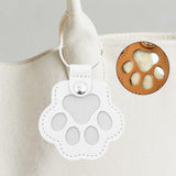 Maxbell Pet Hair Memorial Keychain Wallet PU Leather Hair Collector Portable Pendant White