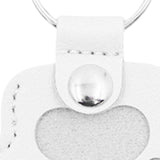 Maxbell Pet Hair Memorial Keychain Wallet PU Leather Hair Collector Portable Pendant White