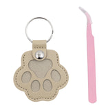 Maxbell Pet Hair Memorial Keychain Wallet PU Leather Hair Collector Portable Pendant Gray