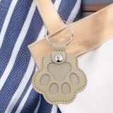 Maxbell Pet Hair Memorial Keychain Wallet PU Leather Hair Collector Portable Pendant Gray