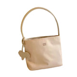 Maxbell Small Shoulder Bag Versatile Trendy Pouch Handbag for Birthday Shopping Work Beige