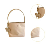 Maxbell Small Shoulder Bag Versatile Trendy Pouch Handbag for Birthday Shopping Work Beige